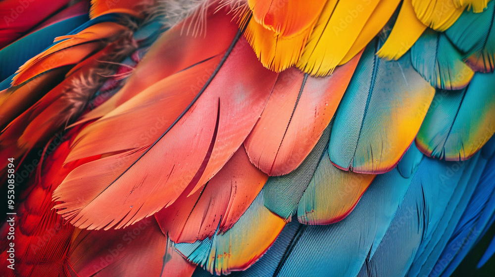 Fototapeta premium full frame of colorful feather.