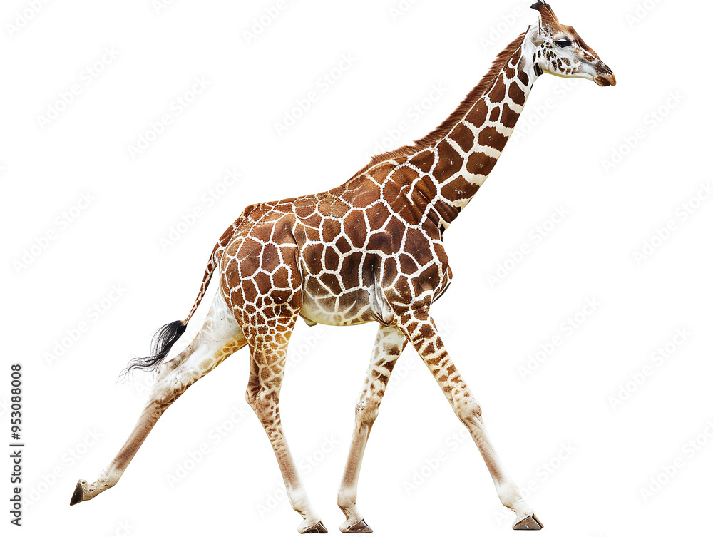 Fototapeta premium Giraffe Isolated on White Background