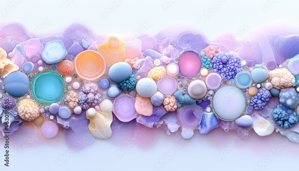 A vibrant, colorful abstract background featuring various circular shapes and textures in soft pastel hues. A vibrant, colorful abstract background featuring various circular shapes and textures in soft pastel hues.