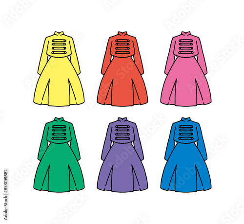 アイドル衣装のイラストセット