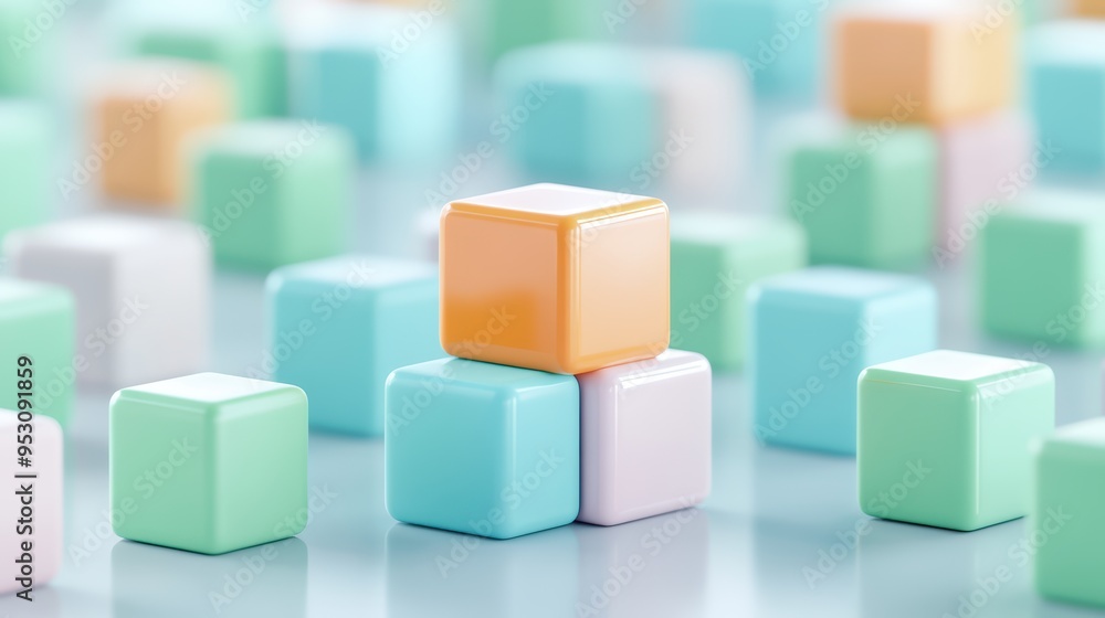 Colorful building blocks arranged in a playful and creative pattern, perfect for education, creativity, and childhood themes. Colorful building blocks arranged in a playful and creative pattern, perfect for education, creativity, and childhood themes.