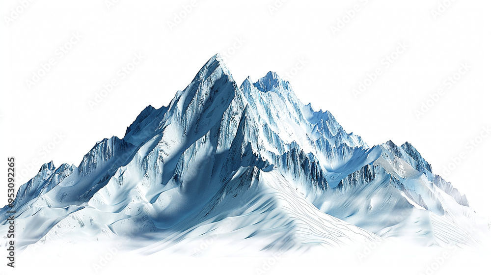 Snowy mountain isolated on white. Snowy mountain isolated on white.