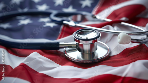 stethoscope over usa flag