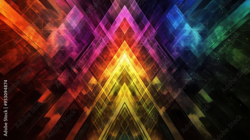 A colorful image of a rainbow with a black background. The image is abstract and has a vibrant, energetic feel to it A colorful image of a rainbow with a black background. The image is abstract and has a vibrant, energetic feel to it