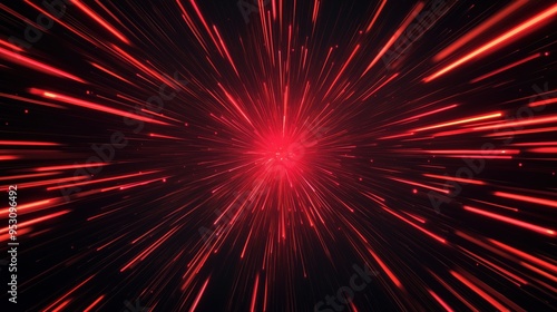 A red and black image of a bright red star surrounded by red and black lines. The image has a futuristic and energetic feel to it