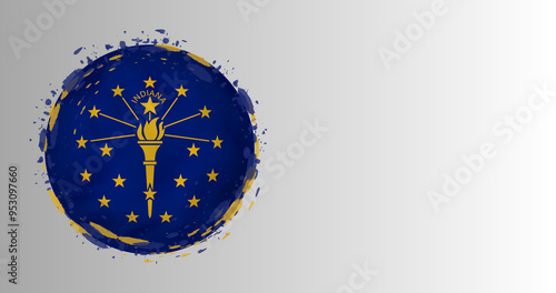 Indiana flag badge banner