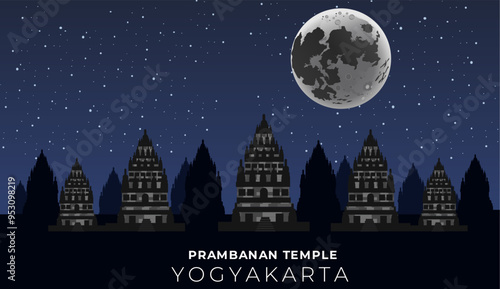 Принти на полотні Prambanan temple landscape background