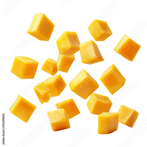 falling Mango cube slices png