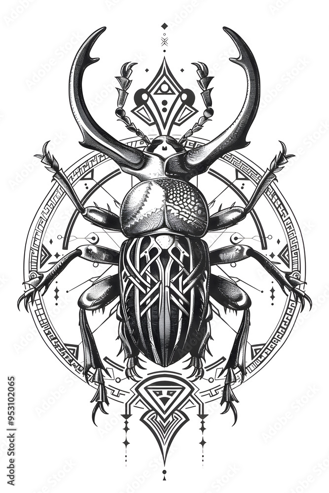 Fototapeta premium Weevil very simple traditional tattoo flash styles illustration