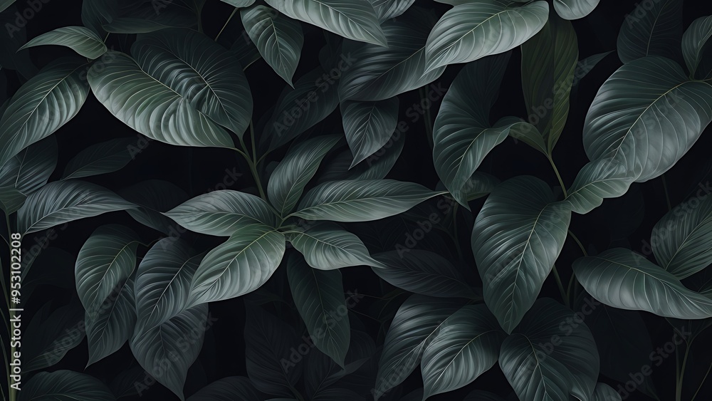 custom made wallpaper toronto digitalA captivating photo showcasing a background of lush leaves, embodying aesthetic minimalism