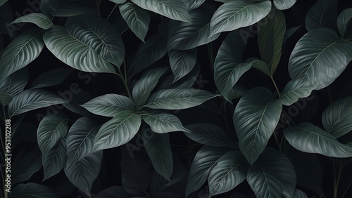 Wallpaper Mural A captivating photo showcasing a background of lush leaves, embodying aesthetic minimalism Torontodigital.ca