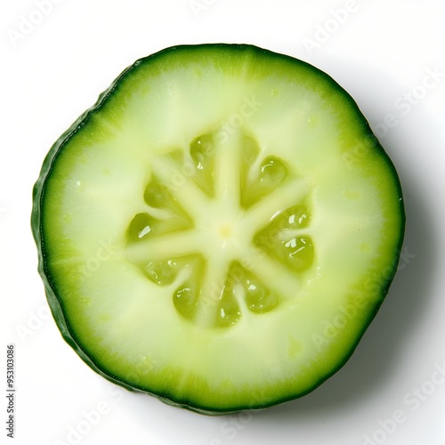 cucumber slice isolated on white background