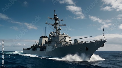 navy military ship background. sail the waves and seas. generative ai