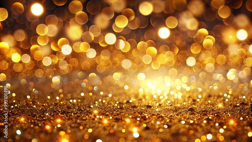 Abstract background of glittering gold bokeh lights, perfect for adding sparkle and luxury to your designs