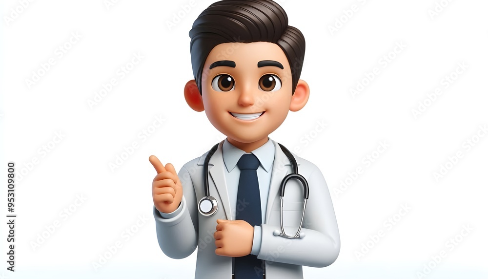 doctor 3d cartoon character with stethoscope doctor 3d cartoon character with stethoscope