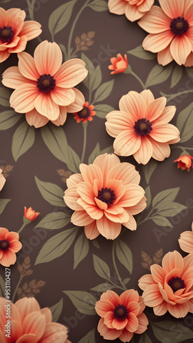 Retro floral pattern with muted hues