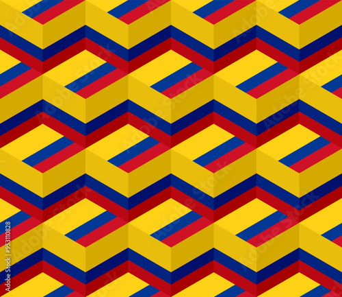 colombia flag box pattern. vector illustration