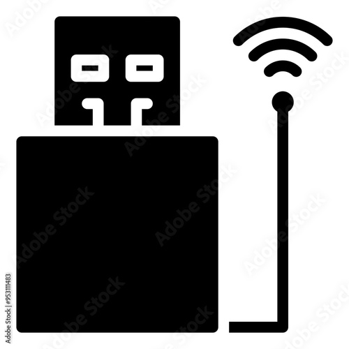usb wifi, usb wireless, usb dongle, wireless, computer, hardware, peripheral solid or glyph icon