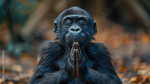 Playful Gorilla Strikes a Hilarious Yoga Pose in Jungle Habitat