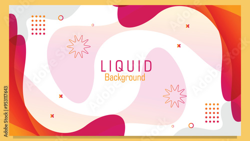 Liquid background with gradient shapes and ornaments for template