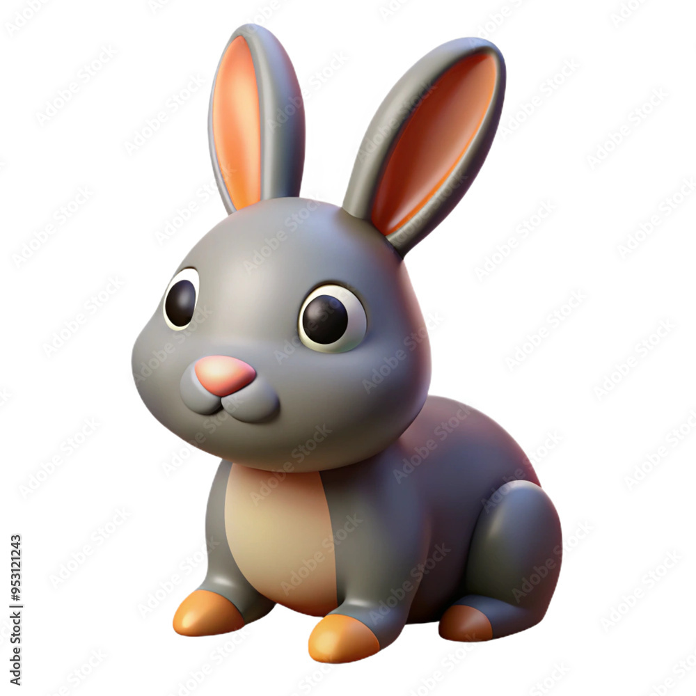 Rabbit 3d cartoon style illustration Rabbit 3d cartoon style illustration