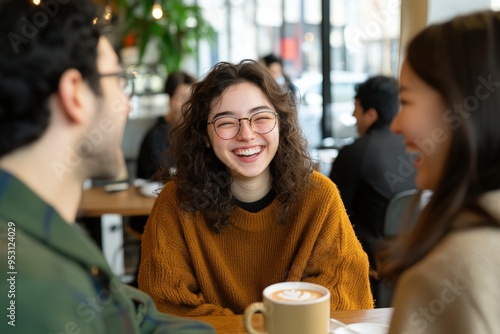 Sharing Stories and Smiles: A Moment of Joy in a Cozy Cafe