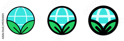 Editable eco-friendly, environmentally friendly, ecology, leaves, earth, planet vector icon. Part of a big icon set family. Perfect for web and app interfaces, presentations, infographics, etc