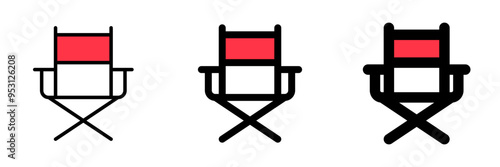 Editable camping, folding, director's chair, furniture vector icon. Movie, cinema, entertainment. Part of a big icon set family. Perfect for web and app interfaces, presentations, infographics, etc