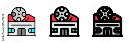 Editable cinema, theater, building vector icon. Movie, cinema, entertainment. Part of a big icon set family. Perfect for web and app interfaces, presentations, infographics, etc