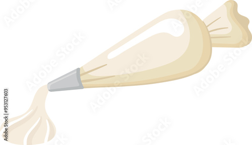Cake cream pipe cartoon icon. Cake frosting tool