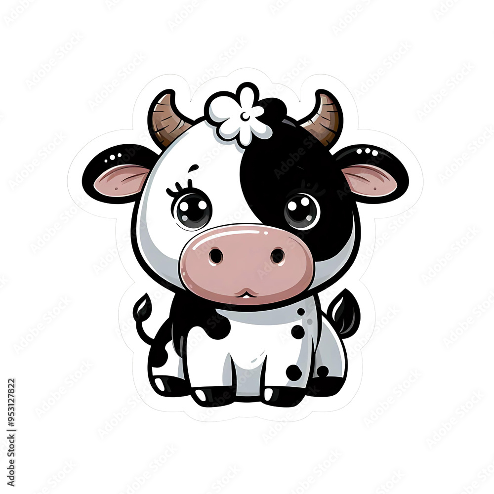 cartoon cow sticker cartoon cow sticker