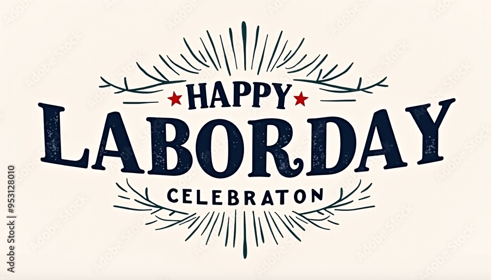 Obraz premium Modern Labor Day celebration concept with bold typography and subtle decorative elements.
