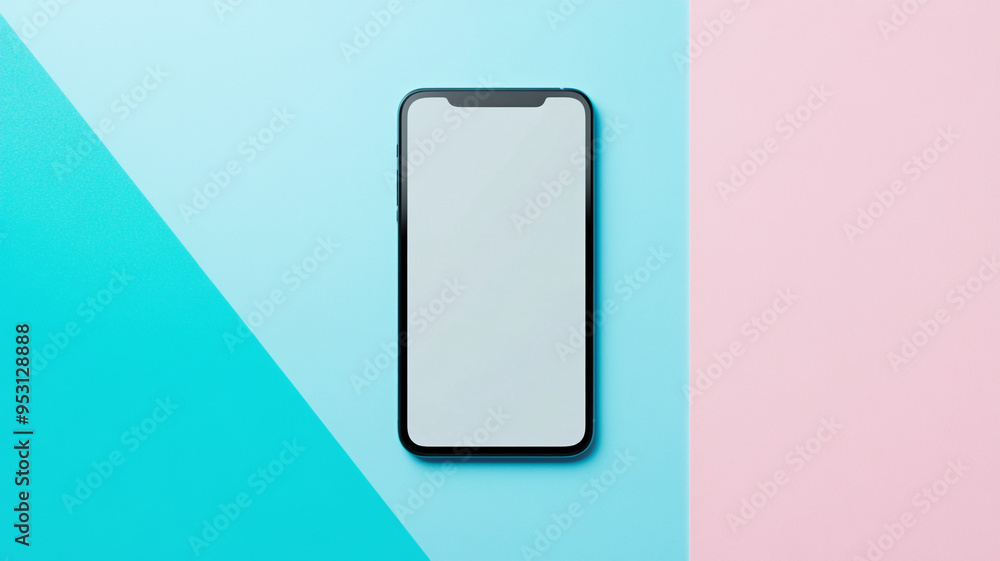 A minimalist illustration of a blank smartphone on a pastel background showcasing vibrant colors and modern design A minimalist illustration of a blank smartphone on a pastel background showcasing vibrant colors and modern design