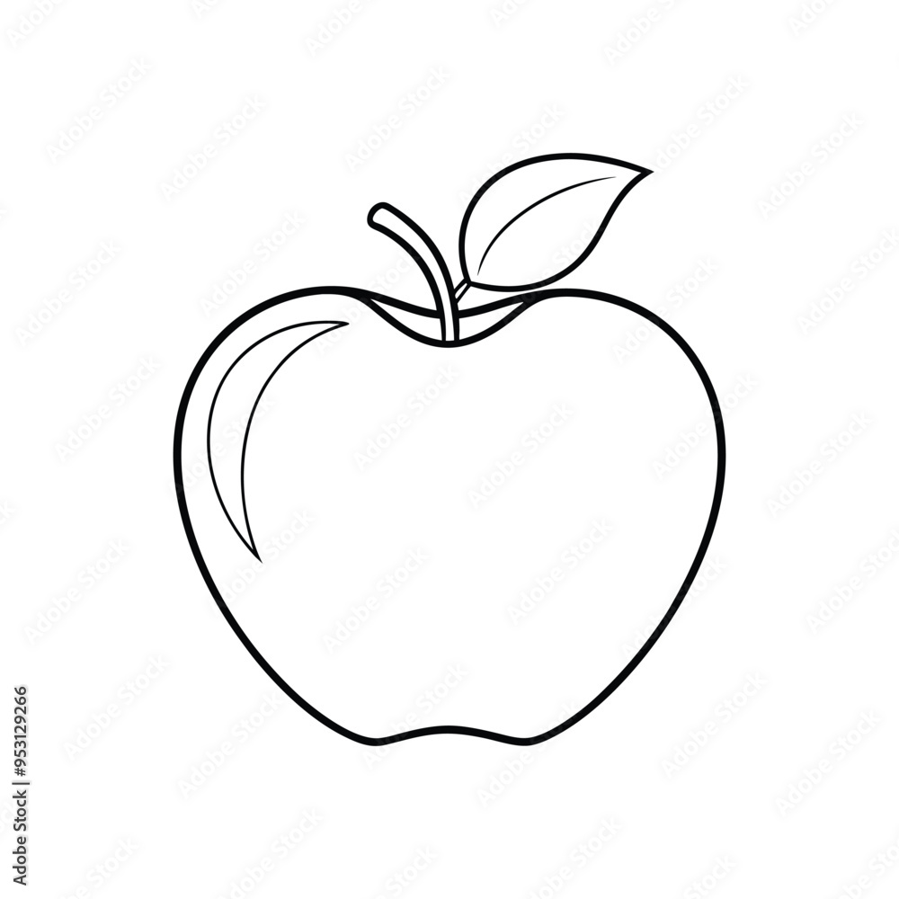 Fresh Apple Line Art icon Versatile Vector Elements Fresh Apple Line Art icon Versatile Vector Elements