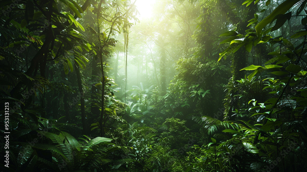 Obraz premium an image of a dense forest with a sense of mystery and wonder