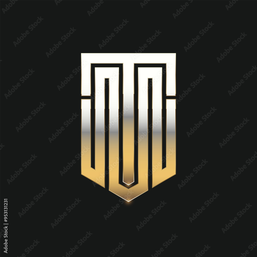 Letter M logo vector gold efffect and icon symbol Letter M logo vector gold efffect and icon symbol