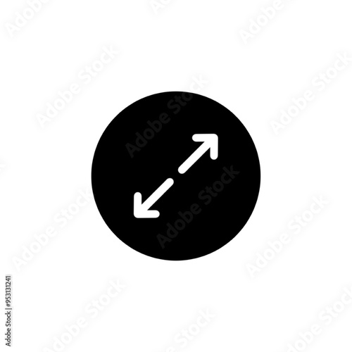 zoom arrow button icon vector illustration
