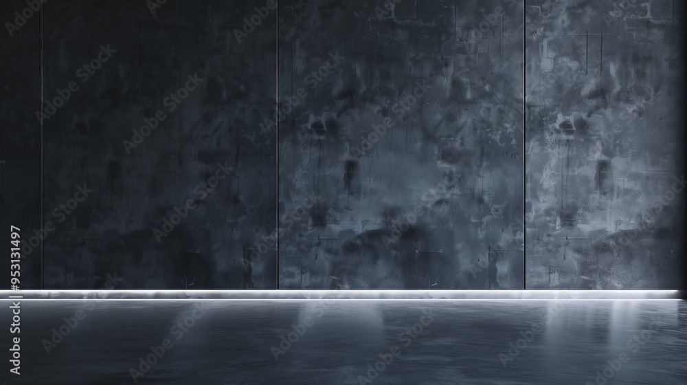 A large, empty room with a concrete wall. The wall is covered in graffiti and has a lot of cracks. The room is very dark and has a very industrial feel A large, empty room with a concrete wall. The wall is covered in graffiti and has a lot of cracks. The room is very dark and has a very industrial feel
