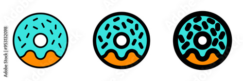 Editable donut, doughnut vector icon. Bakery, cooking, food. Part of a big icon set family. Perfect for web and app interfaces, presentations, infographics, etc