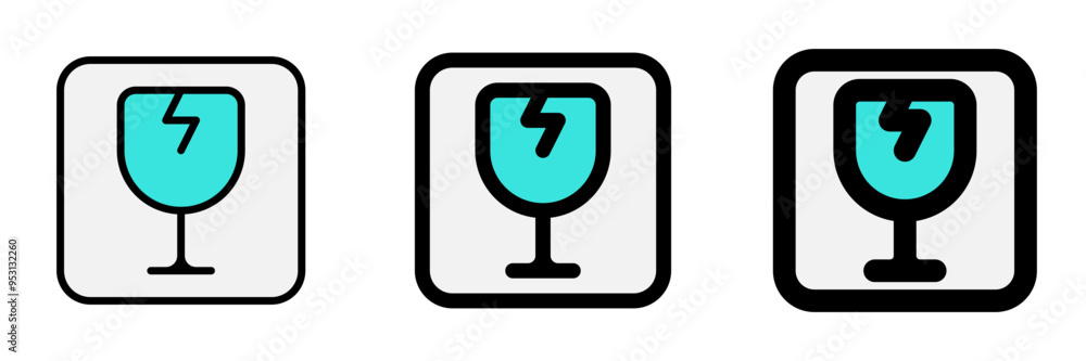 Editable fragile sign vector icon. Shipping, delivery, e-commerce, transport, logistics. Part of a big icon set family. Perfect for web and app interfaces, presentations, infographics, etc Editable fragile sign vector icon. Shipping, delivery, e-commerce, transport, logistics. Part of a big icon set family. Perfect for web and app interfaces, presentations, infographics, etc