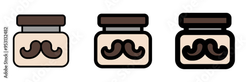 Editable mustache cream vector icon. Barbershop, lifestyle, grooming. Part of a big icon set family. Perfect for web and app interfaces, presentations, infographics, etc