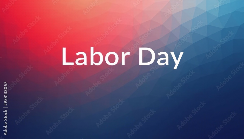 Minimalist Labor Day banner with soft red and blue gradients and modern text placement. Minimalist Labor Day banner with soft red and blue gradients and modern text placement.