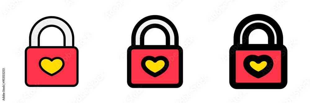 Editable heart lock, love lock vector icon. Wedding, valentine, love, celebration. Part of a big icon set family. Perfect for web and app interfaces, presentations, infographics, etc Editable heart lock, love lock vector icon. Wedding, valentine, love, celebration. Part of a big icon set family. Perfect for web and app interfaces, presentations, infographics, etc