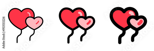 Editable hearts balloon vector icon. Wedding, valentine, love, celebration. Part of a big icon set family. Perfect for web and app interfaces, presentations, infographics, etc