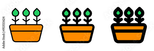 Editable potted flowers, plant vector icon. Gardening, landscaping, horticulture. Part of a big icon set family. Perfect for web and app interfaces, presentations, infographics, etc
