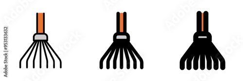 Editable leaves rake vector icon. Gardening, landscaping, horticulture. Part of a big icon set family. Perfect for web and app interfaces, presentations, infographics, etc
