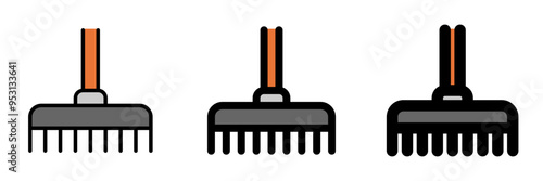 Editable rake vector icon. Gardening, landscaping, horticulture. Part of a big icon set family. Perfect for web and app interfaces, presentations, infographics, etc