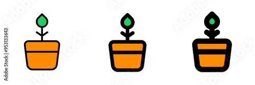 Editable potted flower, plant vector icon. Gardening, landscaping, horticulture. Part of a big icon set family. Perfect for web and app interfaces, presentations, infographics, etc
