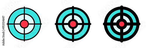 Editable shooting game, target, focus vector icon. Video game, game elements. Part of a big icon set family. Perfect for web and app interfaces, presentations, infographics, etc