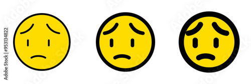 Editable worry, sad face expression emoticon vector icon. Part of a big icon set family. Part of a big icon set family. Perfect for web and app interfaces, presentations, infographics, etc